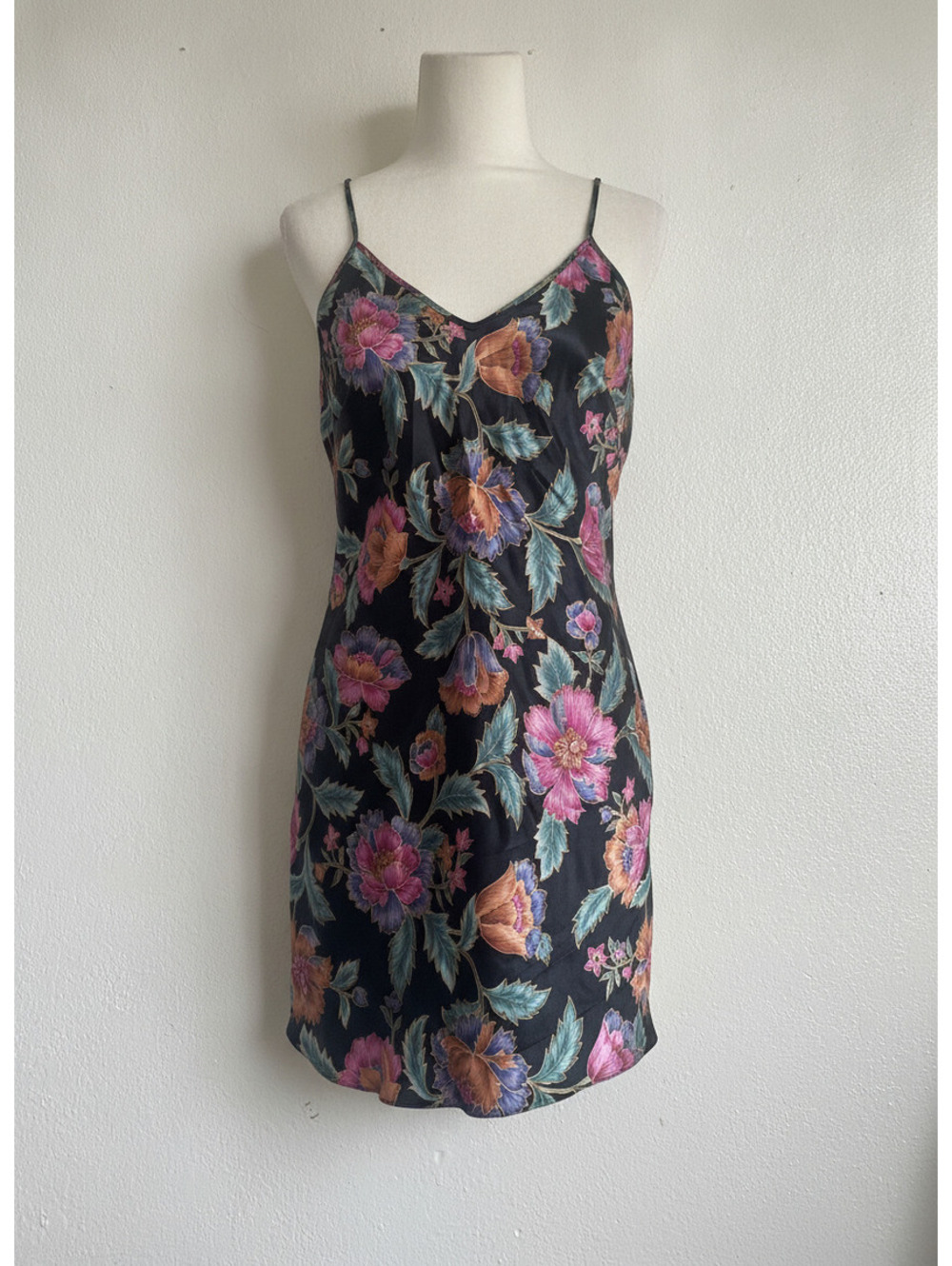 Private Luxuries Floral satin fairycore Spaghetti Strap Slip Dress large